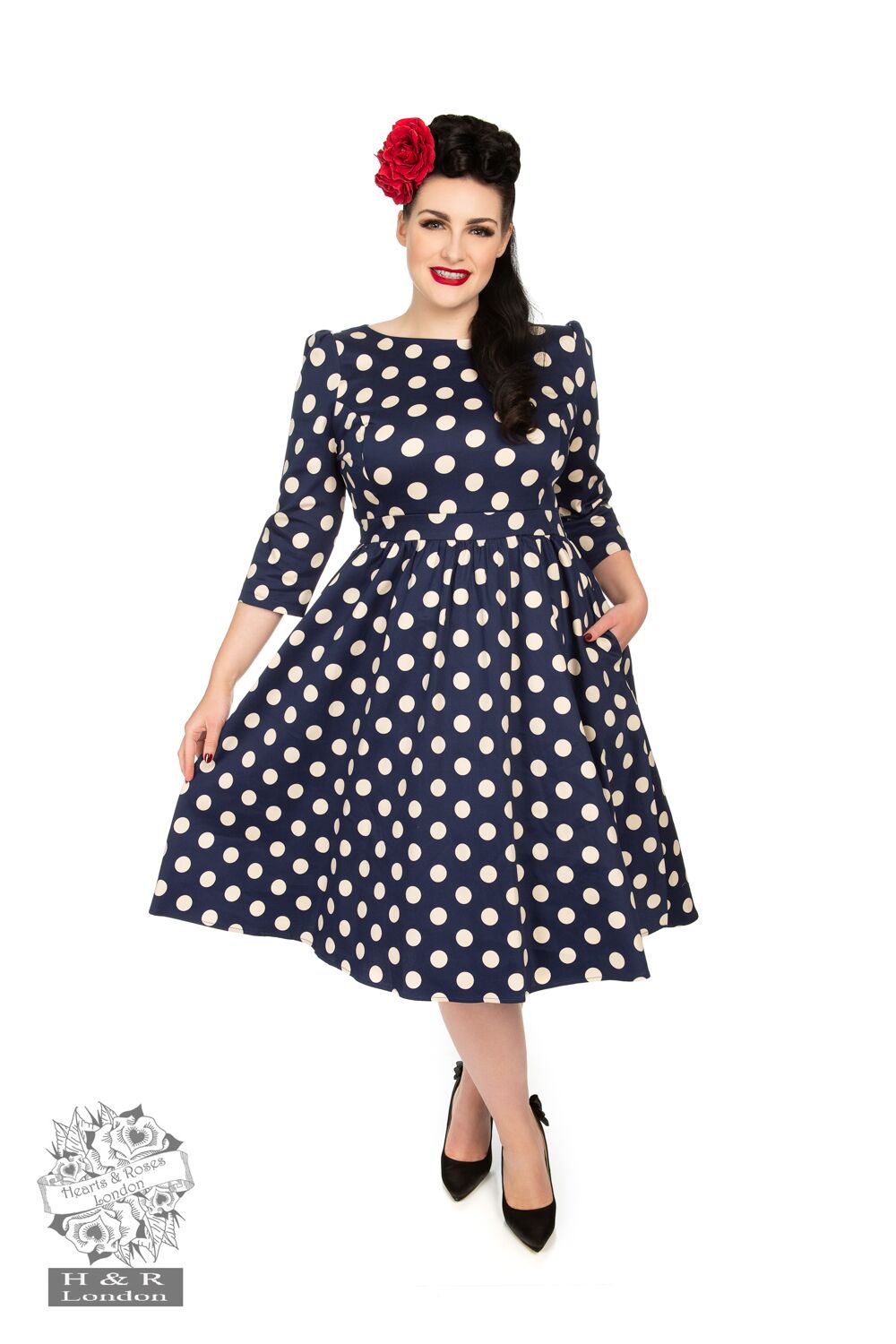 Milana Polka Dot Swing Dress Plus Size